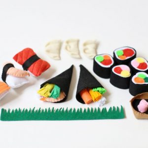 Sushi - juguete de fieltro interactivo - Comiditas - Borucas y Garabatos